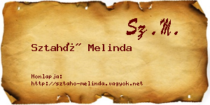 Sztahó Melinda névjegykártya