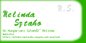 melinda sztaho business card
